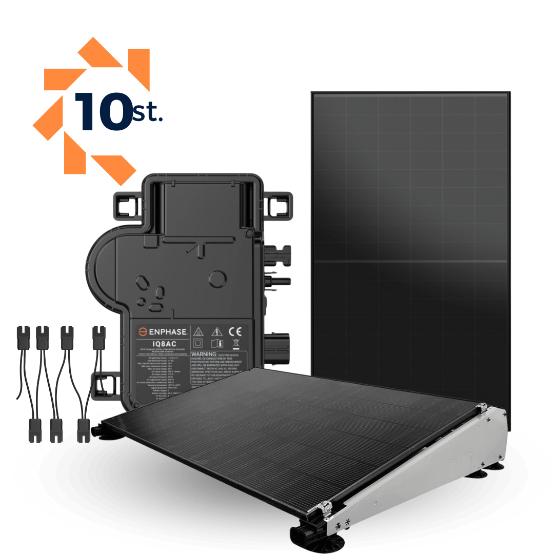 Zonnepanelen set 10 panelen – Bundel Plat dak, 1fase, micro omvormer