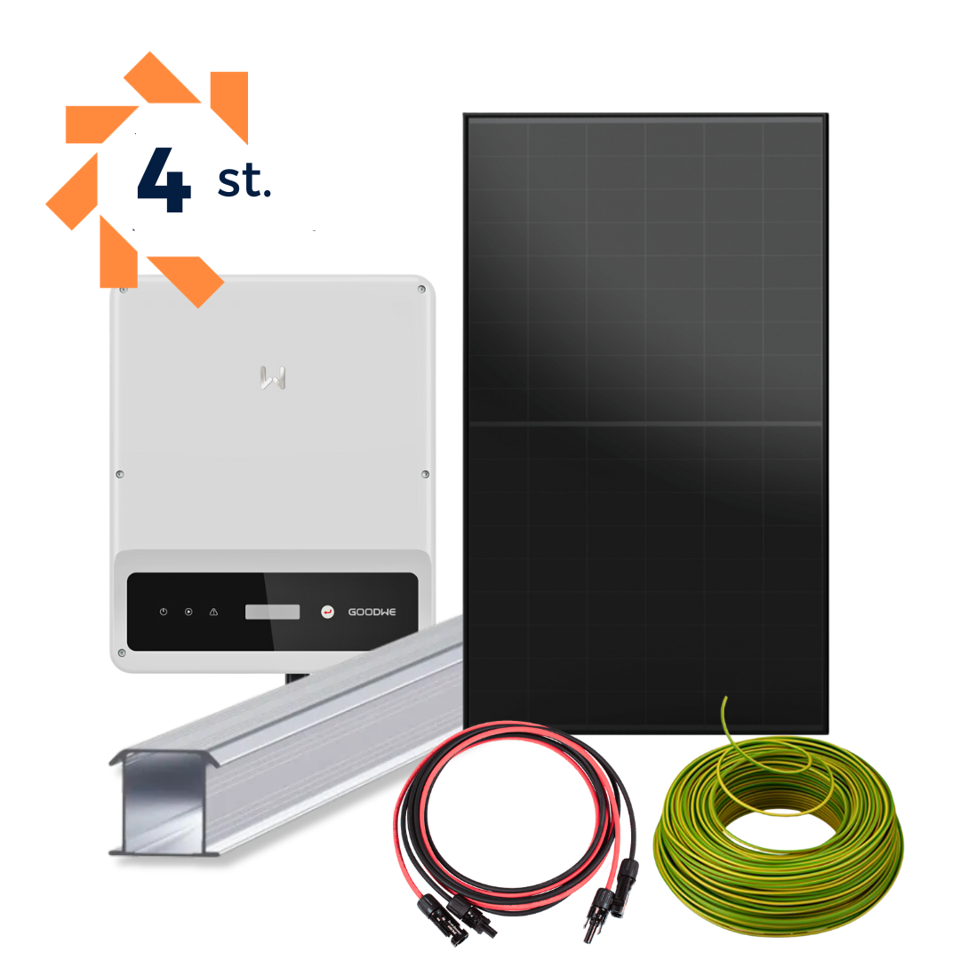 Zonnepanelen set 4 panelen– Bundel Schuin dak, 1fase, string omvormer